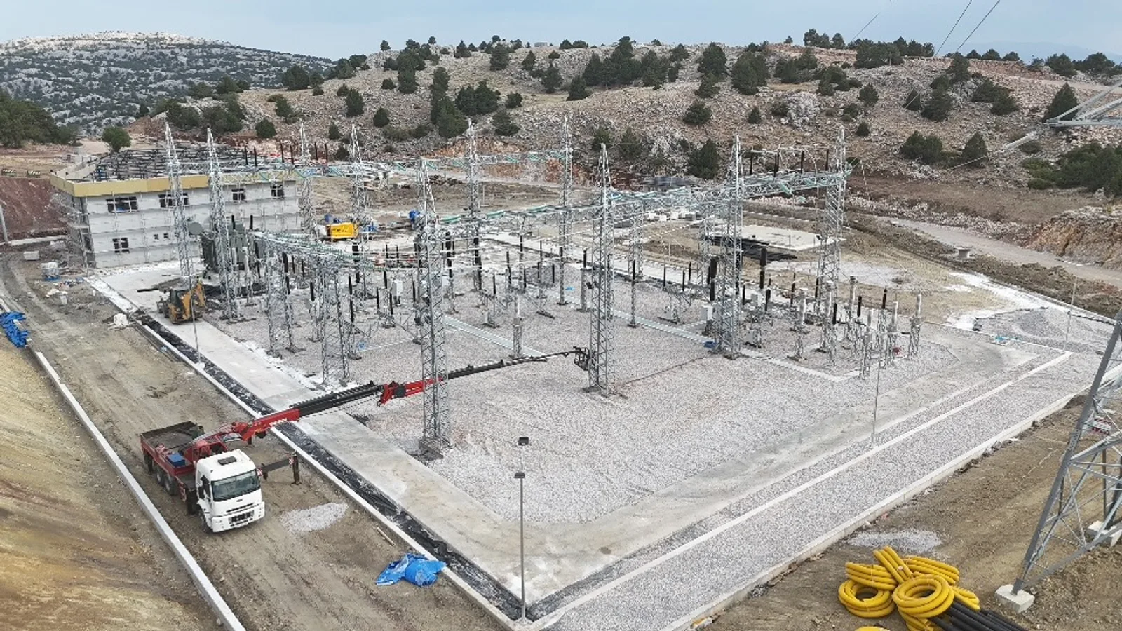 Karaman 154 kV Aybastı Trafo Merkezi şalt sahası — Turbo Elektrik Sistemleri ve İnşaat