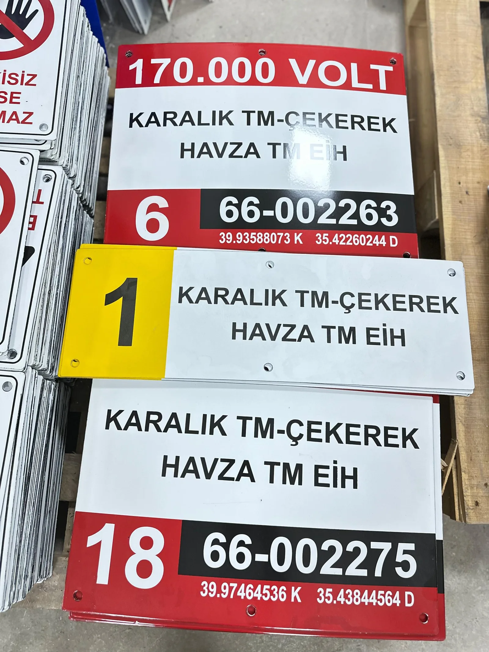 Hat kimliklendirme plakaları — Karalık TM-Çekerek Havza TM EİH